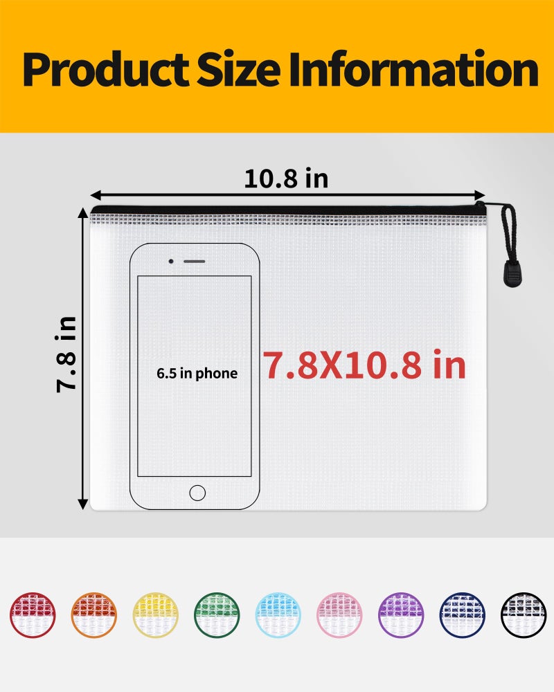 ساني حقيبة SUNEE شبكية بلاستيكية بسحاب مقاس 7.8x10.8 بوصة (أسود، 18 عبوة)، حقيبة كبيرة جدًا بسحاب مقاومة للماء للوازم المكتبية المدرسية، والألغاز والألعاب، وتنظيم التخزين - Image 2